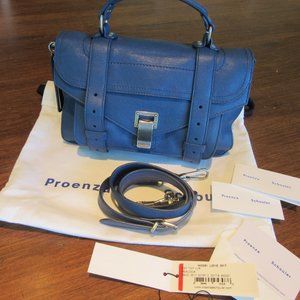Proenza Schouler PS1 Tiny Lux in "Peacock" Blue, EUC, Made in Italy